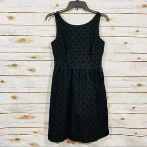 Loft Women’s sleeveless black dots back zip dress size0